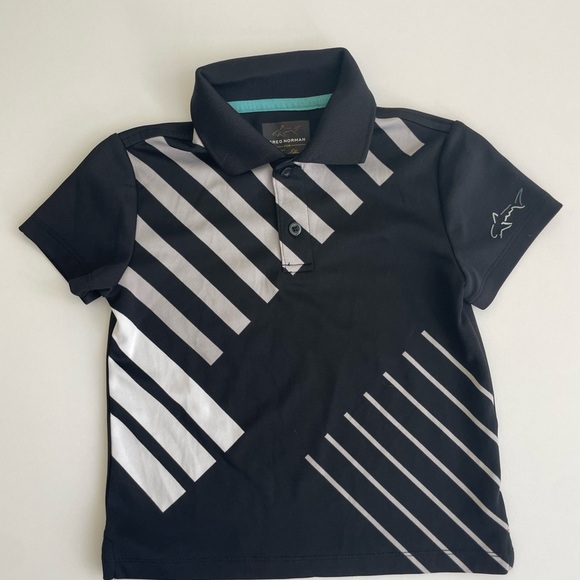 Greg Norman Kids Polo with Black and White Geometric Design Size 4T - Picture 3 of 9